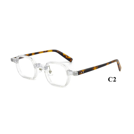 Cellulose Acetate Square Geometric Pattern Designer Unisex Optical Eyeglasses Frames Wholesale