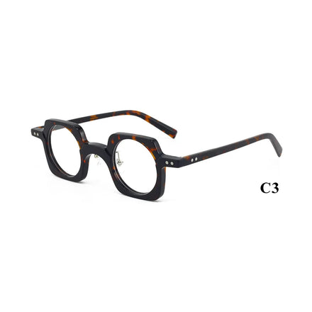 Clear Quality Acetate Geometric Pattern Custom Logo Nose Pad Round Square Eyeglasses Frames for Unisex