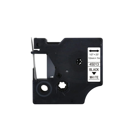 Tatrix 12mm Black on White Compatible Label Tape Cartridge 45013 for DYMO LabelManager PNP/150/160/210D/280/350