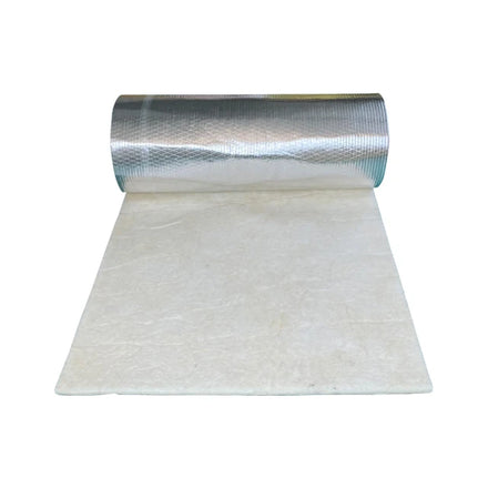 Foil Faced Formaldehyde Free White Glass Wool Blanket 24kg/m3 25mm HVAC Thermal Insulation Glass Wool Roll with Aluminum Foil