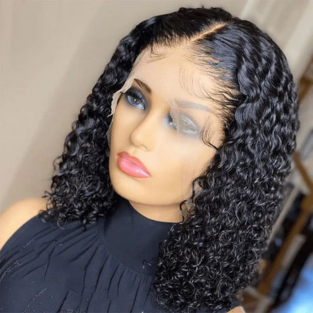 Lace Closure Loose Deep Wave Bob Wig for Women Human Hair 13x4 Lace Frontal Wigs Brazilian Water Wave Lace Front Wig