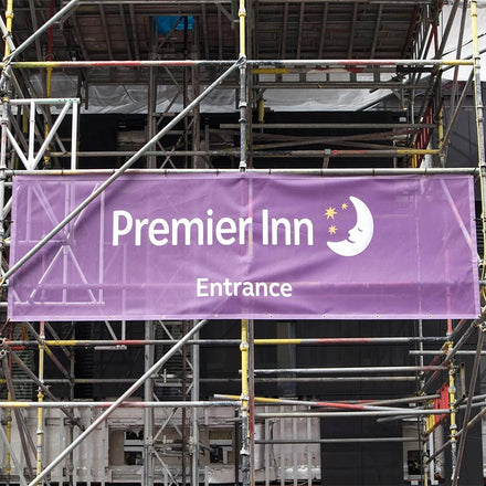 Polyester Mesh Hang Banners Fence Scrim Building Wraps Advertising Custom Size Digital Printed Promotional