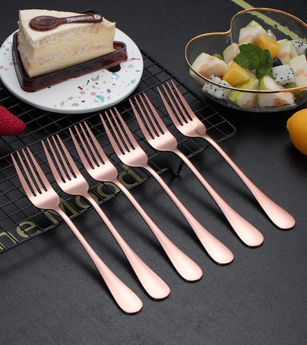 Adult Anti-rust Rose Gold Korean Customise Salad Spoon and Fork for Restaurant