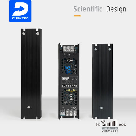 DUSKTEC Linear 60-300 Watt AC Input 220 230 240 Volt to Output 12V 24VDC Variable Dimming Dimmable Switching Power Supply