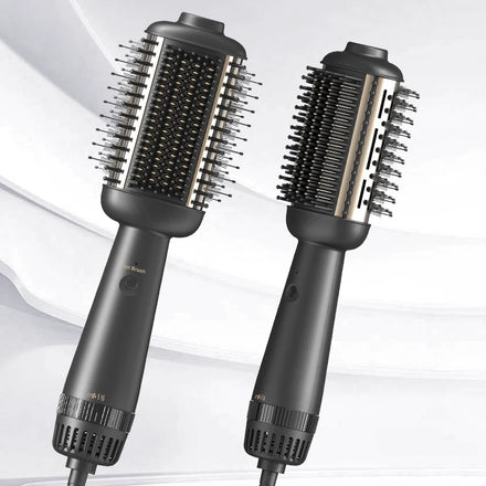 Customized Logo Electric Hair Brush Private Label Salon Hairdressing Nylon Brush Massage Hair Comb Black Hair Detangling Brush
