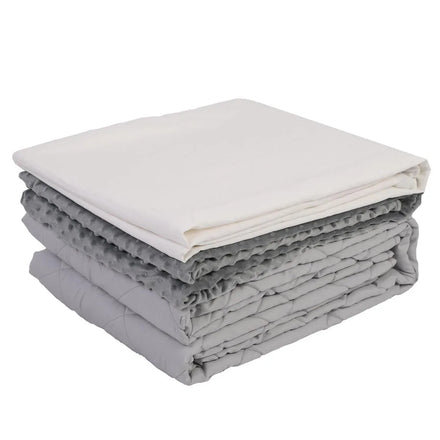 Wholesale Warm Two Piece Suit Fleece Minky Quilt Bedspreads Quilt Cover and Cotton Weighted Blanket