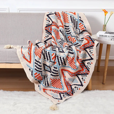 Amity Bohemian Sofa Cover Blanket Small Nap Blanket Cheap Wholesale Summer Throw Blankets for Home Decor