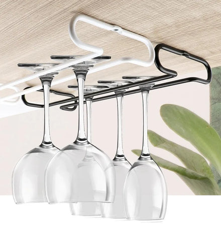 Custom Made Professional Design Metal/Stainless Steel Wall Wine Rack Hanging Wine Glass Holder for Travel