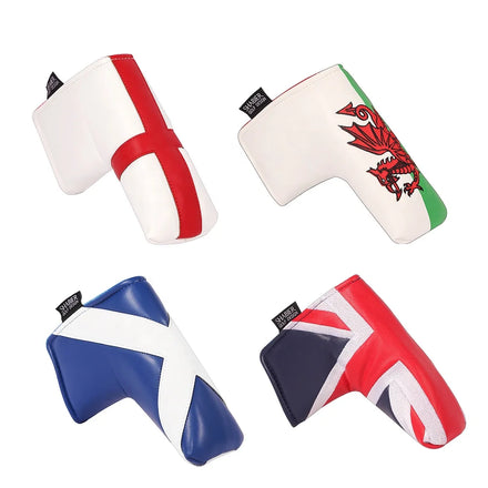 Drop Shipping UK Union Jack Series Leather Headcover Magnetic Golf Clubs Blade Putter Cover