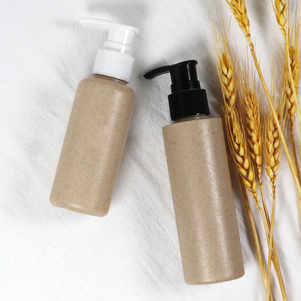 Recyclable Degradable 30-350ml Wheat Straw Jar Shower Gel Shampoo Eco Friendly Biodegradable Container Bottle for Cosmetic