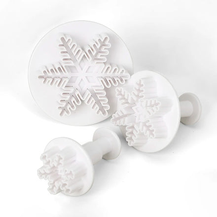 3pcs White Thin Fudge Cake Decorating Tools Cookie Tool Set for Bakers Beginners