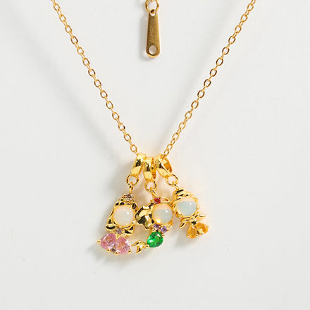 New Princess Pendant DIY Cute Mini Charm Dainty Gold-Plated Brass Pendant Fashionable Colorful Zircon for Children