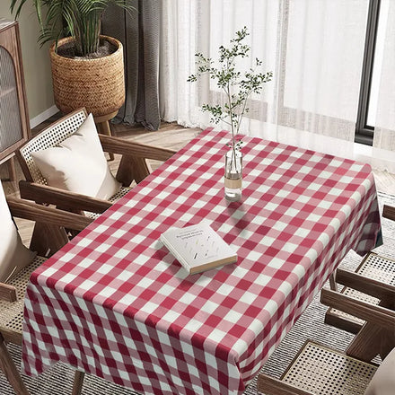 Amity Check Stripe Jacquard Washable Table Cloth Waterproof Polyester Table Cloth for Decoration Tables Christmas Everyday