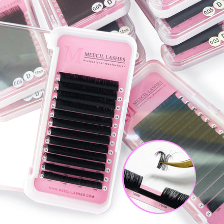 Wholesale Velvet Lashes Eyelash Extension Lash Trays Customized Loose Faux Mink Matte Extensions Natural Long 8-15mm D+ Curl