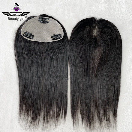 Wholesale Light Density 3X5 Clip in Topper European Virgin Hair Cuticle Aligned Women Silk Base Hair Topper Bangs