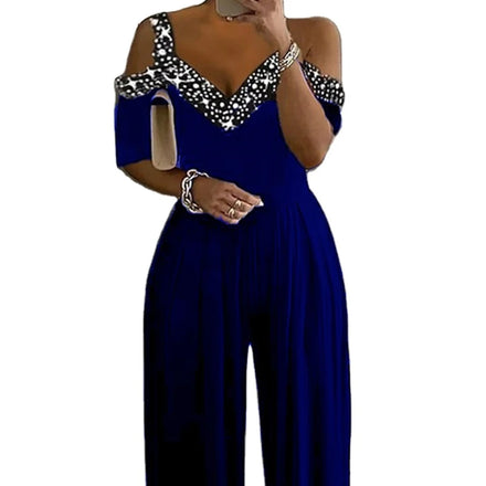 2023 Summer New Women'S Wide Leg Jumpsuit Waist One-Piece Dress Print Dress