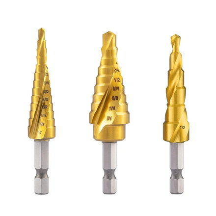 Hex Shank Titanium Coated Tin-Coated Hss Drill Bit Step Hole Saw Step Drill Bit Set Titanium Step Drill Bit Set