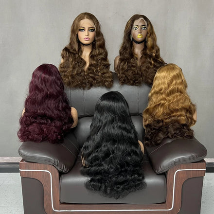 12-28 Inches Super Double Drawn 13X4 Full Frontal Lace Wig100% Virgin Cuticle Aligned WigBrazilian Human Hair Front Wig