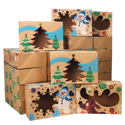 Customized Logo Holiday Party Pastries Dessert Box Cardboard Nuts Packaging Candy Treat Cardboard Christmas Cookie Boxes