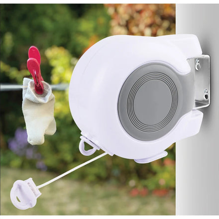 Pull-Out Wall Mounted Twin Cable Outdoor Covered Rope Extendable Plastic Retractable Washing Line