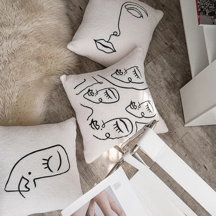 Amity Nordic Pillow Cover Light Luxury Abstract Design Pillow Case Embroidery Throw Pillow Covers for Home Decor Cushion Cover