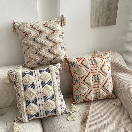 Amity Sofa Decor Tufted Printed Pillowcase Home Decorative Throw Pillow Cover Case Polyester Boho Pillow Covers