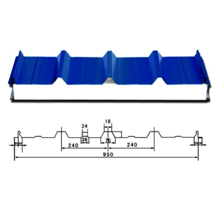 EPS Building Insulation Exterior Wall System 200mm Sandwich Panels Fire Resistant Water Resistant Cold Room Warehouse Workshop