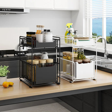 Heavy Duty Decorative Countertops Restaurant Metal Waterproof Organizer Black Storage Cabinets Kitchen Shelving