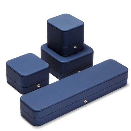 High Quality Jewelry Packaging Box Ring Necklace Boxes Black Green Red Luxury Pu Leather Jewelry Packing Box