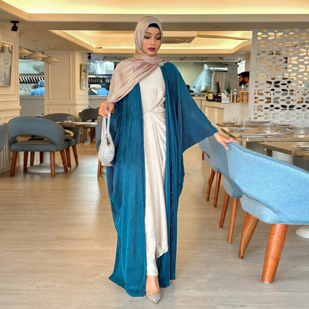Best Abaya Women Muslim Dress Turkey 2023 Hijab O-neck Long Sleeve Material Solid Color Clothes Women Muslim