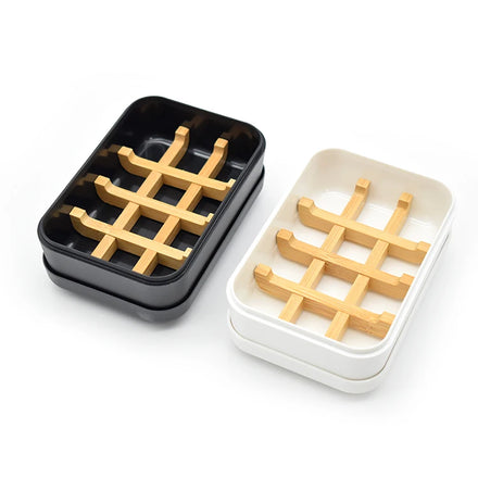 Customization Bamboo Fiber Soap Dish Holder Portable Soap Dish Box for Travel