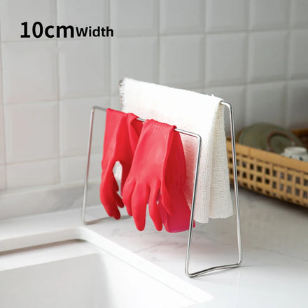 SHIMOYAMA Stainless Steel Standing Type Kitchen Countertop Dish Cloth Drying Rack Convenient Dishcloth Holder Rack