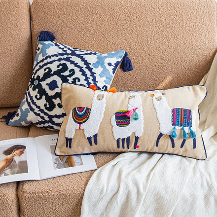 Amity Factory Wholesale Square Throw Pillow Cover Embroidered Cushion Cover Decor Homestay Sofa Living Room