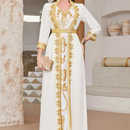 Saudi Arabia Abaya Designs Eid Latest Designs Abaya Hot Sell Turtleneck Long Sleeve New Malaysia Long Dress for Women Muslim