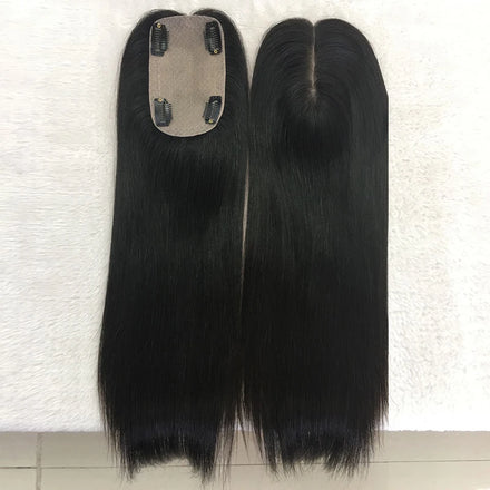 Best Quality of Woman Hair Topper Manufacture Light Density 3X5 20 Inch Silk Base European 100% Human Hair Toppers