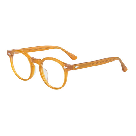 Diamond Face Shape Match Retro Vintage Round Acetate Optical Glasses with Blue Light Filter Eyeglasses Frame