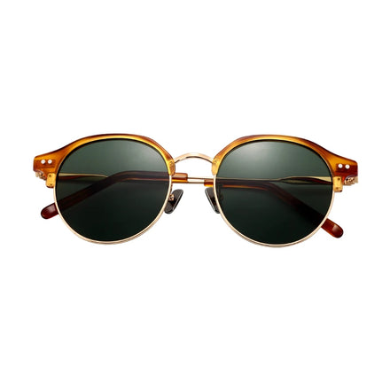 Custom Logo Sun Glasses Retro Luxury Brand Designer Cellulose Acetate Frame Round Shades Polarized Sunglasses