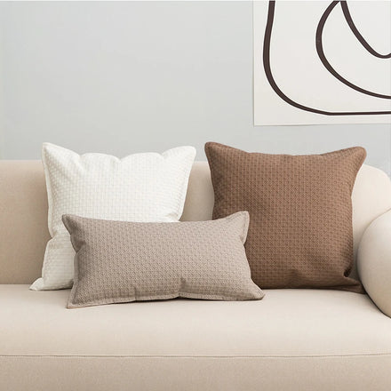 Amity Nordic Modern Embossed Weave Design Cushion Cover Living Room Sofas Solid Pillow Case Flange Pillow Cover