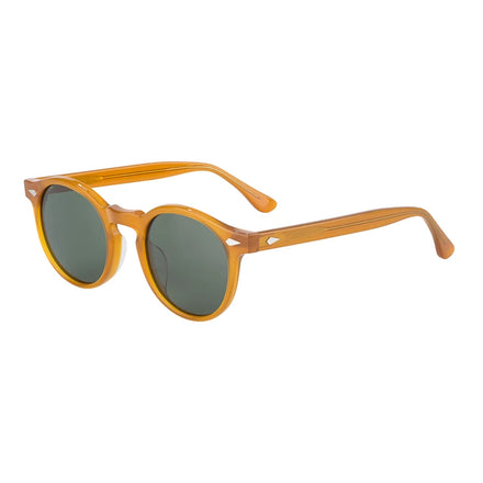 Custom Logo Sun Glasses Retro Luxury Brand Designer Acetate Frame Round Shades Polarized Sunglasses