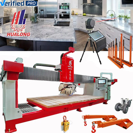 Hualong Machinery 2025 HKNC-450 5 Axis CNC Granite Marble Quartz Cutting Machine Bridge Saw Core Motor Gear Stone for Sale