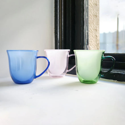 Double Wall Borosilicate Glass Hand Blown Eco-Friendly Durable Small Portable High-Temperature Resistant Microwave Dishwasher