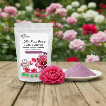 100% Natural and Organic Food Grade Pure pink Double Petal Rose Flower Powder Physical Grinding No Carrier for Make Beverages