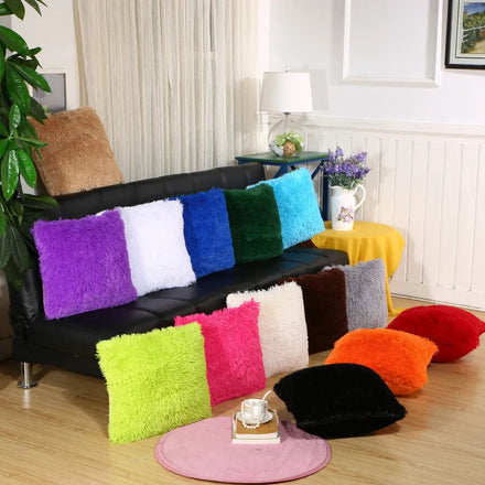 Amity Modern Solid Plush Pillow Cover Soft Home Decor Cushion Case for Sofa Decorative Throw Pillow Cover