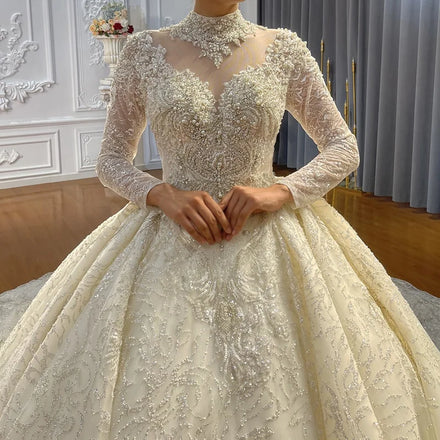 Jancember NS4599 Luxury New Fashion Wedding Supplies Ball Gown Muslim Dresses