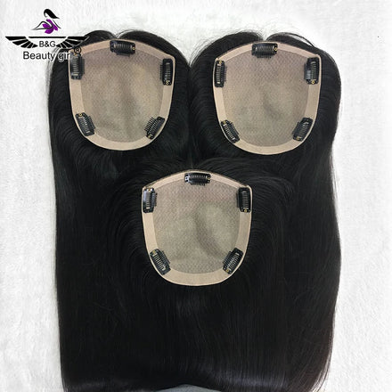 Best Selling Ready to Ship Middle Part Topper 14X15 Hand Made Clip in Silk Hair Toppers for Women Human Hair
