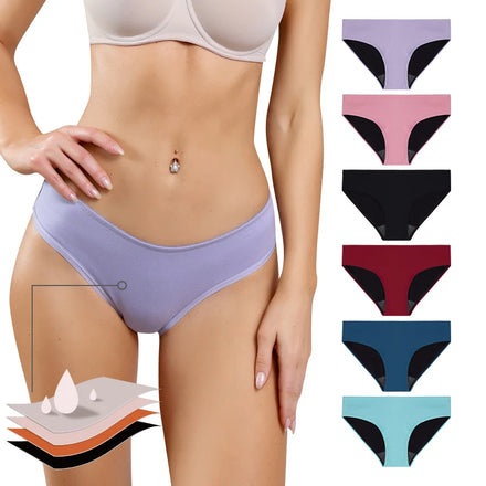 Wholesale Women's Cotton for Period Underwear Low Waist 10ml 4 Layers Leak Proof Bikini Seamless Menstrual Panties