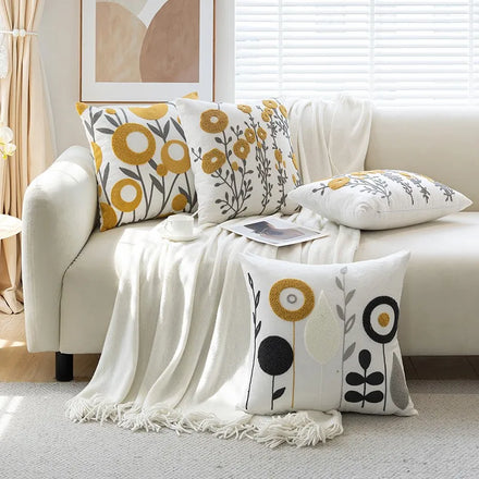 Amity Throw Pillow Cover Fashion Flower Pattern 45x45cm Seat Car Home Sofa Bed Decorative Pillowcase Embroidery Pillow Cover