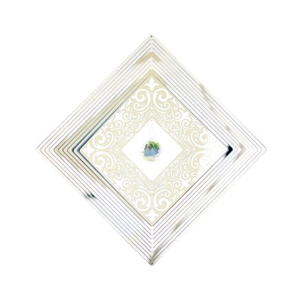 Diamond Shaped 3D Garden Wind Spinners with Crystal Pendant Garden Ornaments by Supplier