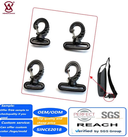 Customized Accept Plastic Hook Adjustable 25mm 38mm 51mm Plastic Swivel Snap Hook Belt Hook for Bag Accessories