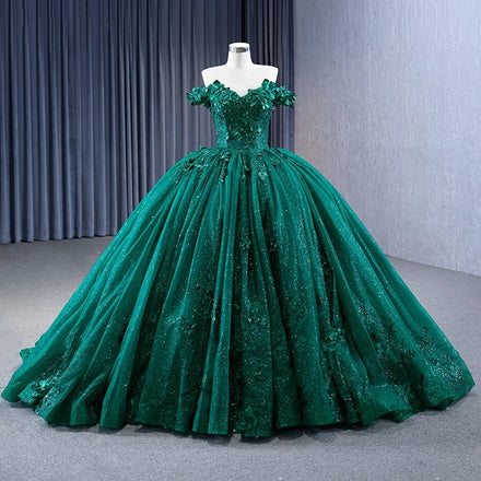 Jancember 231051 Vintage Green Ball Gown Evening Party Dresses for Women